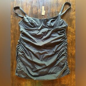 Sculpting Swim Ruched one piece Swim Dress NWT